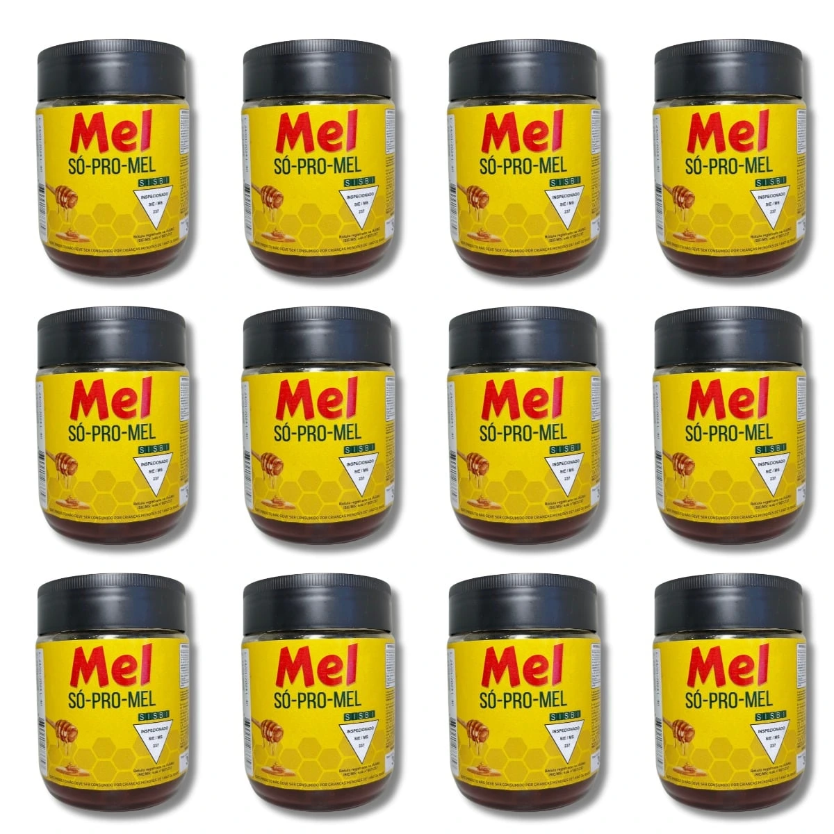 Caixa 12 Unid. Mel Pote 300g – SÓ-PRO-MEL
