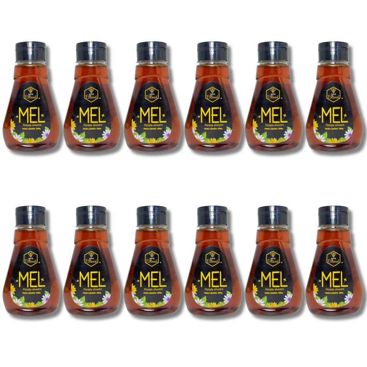 Caixa 12 Unid. Triangular 280g – Mel Apis Blood