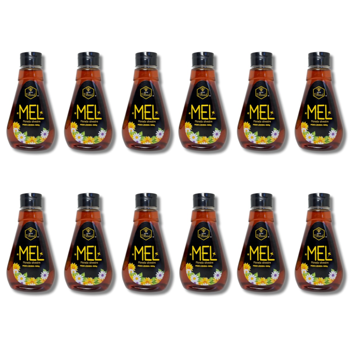 Caixa 12 Unid. Triangular 500g – Mel Apis Blood